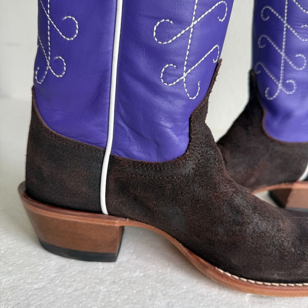 Justin Women's Hattie Square Toe Casual Boots Low Heel 1-2" Size 6B Royal Purple - Picture 11 of 14